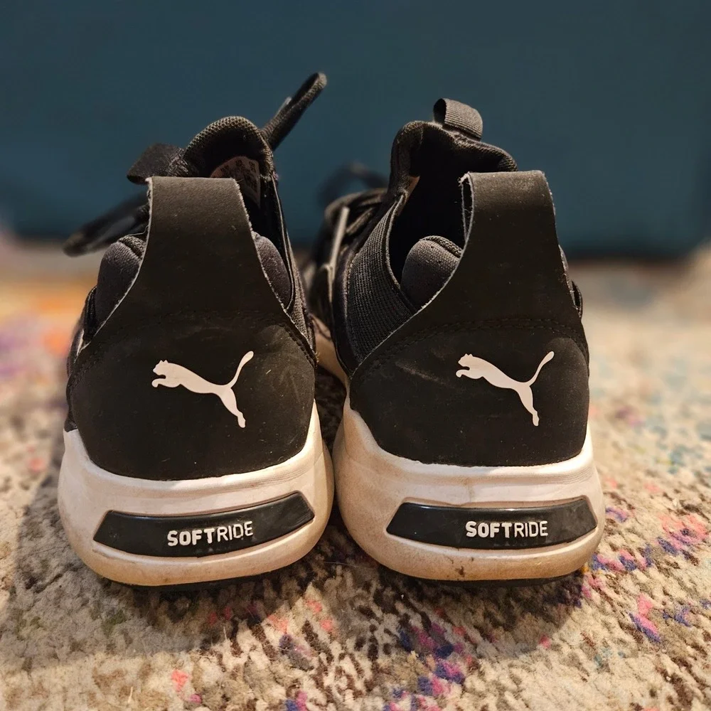 PUMA Softride Black Running Shoes Sneakers Size 5C‎ Youth Kids